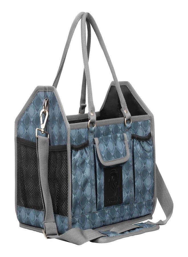 Equinavia Darby Large Collapsible Grooming Tote Bag for Horses, Dogs, Cats | Organizer with Shoulder Strap | 9" x 13" x 12" - Dark Grey/Light Grey - One Size - Image 3