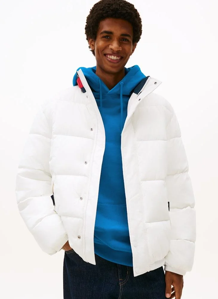 TOMMY JEANS Colour-Blocked Collar Relaxed Puffer Jacket