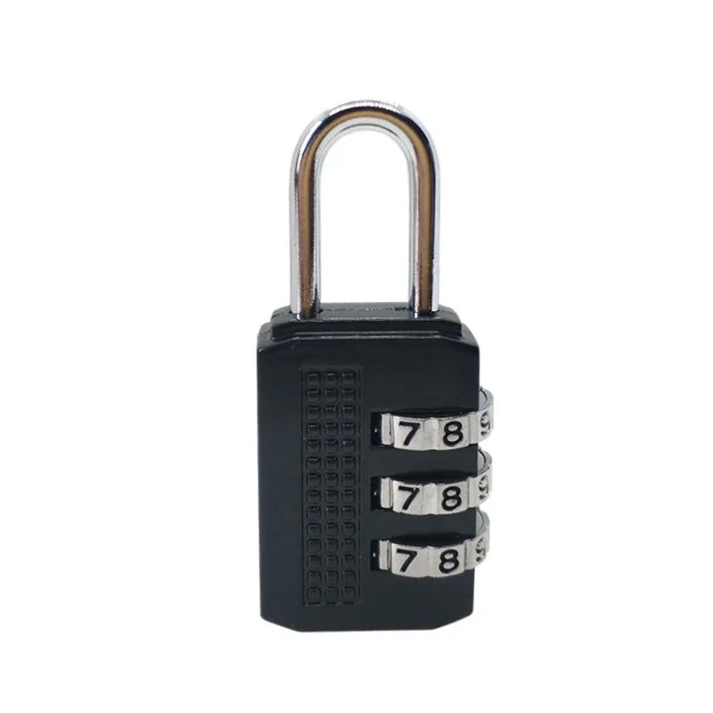 3 Digit Combination Password Lock Zinc Alloy Security Lock Suitcase Luggage Coded Lock Cabinet Locker Padlock,Black - Image 5