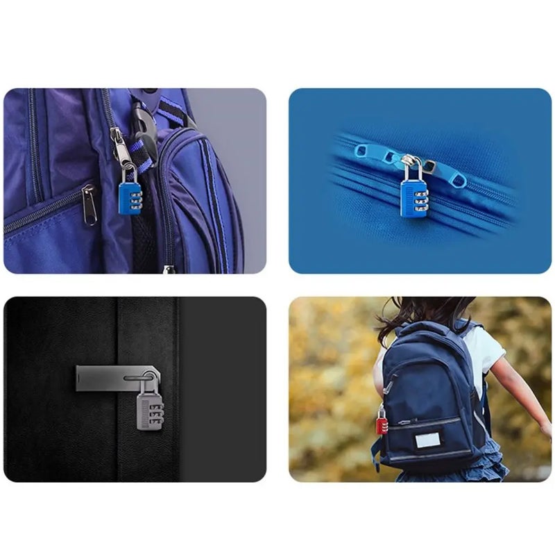 3 Digit Combination Password Lock Zinc Alloy Security Lock Suitcase Luggage Coded Lock Cabinet Locker Padlock,Black - Image 3