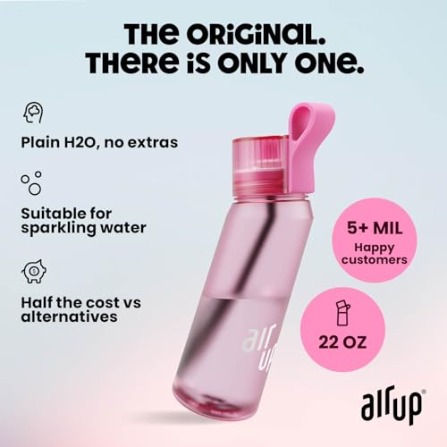 air up زجاجة ماء air up® (22 أونصة) للمدرسة، الرياضة، الصالة الرياضية | تشمل 5 كبسولات عطرية وقشة | زجاجة بنكهة باللون الوردي الفاتح – مناسبة أيضًا للأطفال، الأولاد، البنات | بدون سعرات حرارية، خالية من السكر ومناسبة للتكربون - Image 4