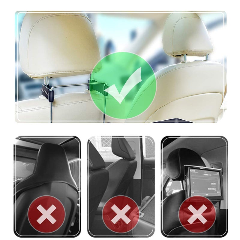 Xergur 2 in 1 Car Steering Wheel Tray / Back Seat Headrest Tray for Eating Food Drink and Writing Laptop Work, XERGUR Black Car Desk - Image 4