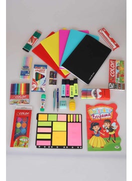 SPIDERMAN DEKOMUS WITH PIANO FULL + FULL PRIMARY SCHOOL SET 4-PIECE NOTEBOOK, PAINTING SET, NIPPLE PEN, ERASER, PEN Sharpener  - Image 1