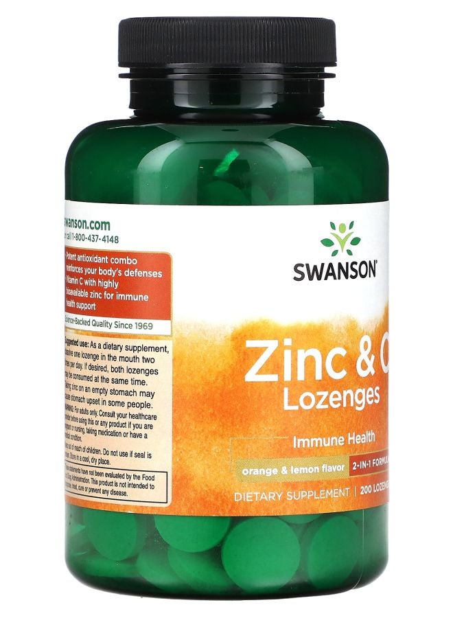 SWANSON Zinc & C Lozenges Orange & Lemon 200 Lozenges - Image 2