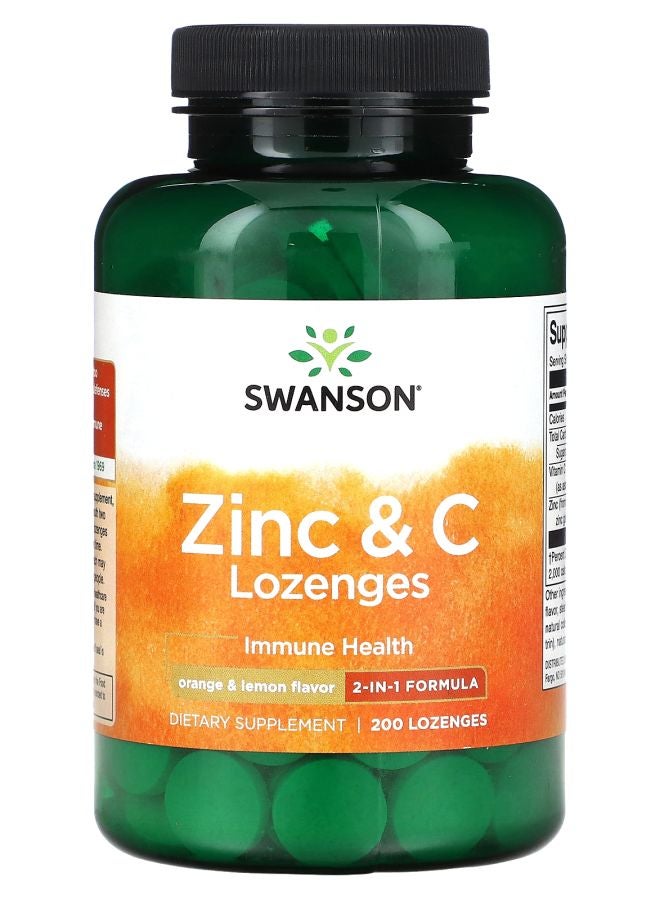 SWANSON Zinc & C Lozenges Orange & Lemon 200 Lozenges - Image 1