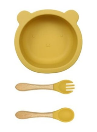 Baby Silicone Plate Bowl set with cutlery baby silicone bowl plate kids bowl plates with suction baby feeding plate bowl (Mustard) - pzsku/Z0281068E3BA1A1A04ECFZ/45/_/1729845768/940b4af9-3fe1-41ba-9ee3-fd0dbc382948