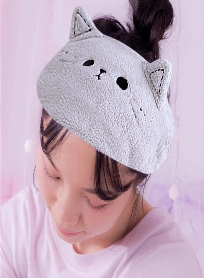 ForBaysy Face Wash Headband Cute Spa Hair Bands Makeup Headbands For Women Cartoon Coral Fleece Elastic Headband Hairband for Washing Face Shower Skincare - Image 5
