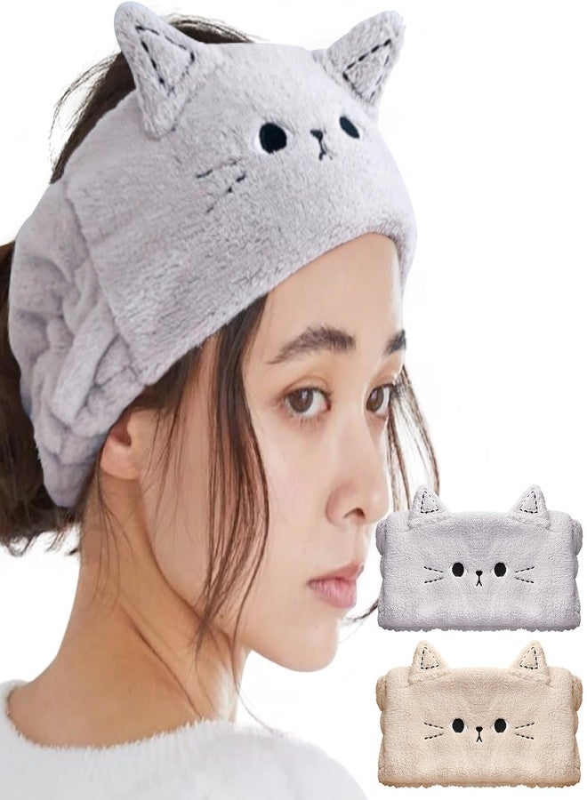 ForBaysy Face Wash Headband Cute Spa Hair Bands Makeup Headbands For Women Cartoon Coral Fleece Elastic Headband Hairband for Washing Face Shower Skincare - Image 1