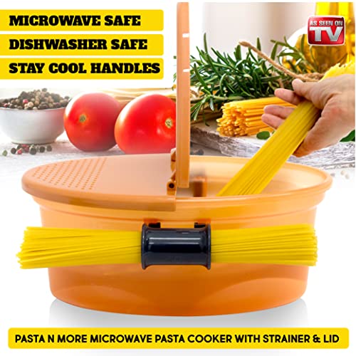 Emson Pasta N More Microwave Cooker with Strainer, All in 1 Microwave Pasta Cooker, Microwave Rice Cooker and Microwave Egg Cooker for Quick Cooking, Nonstick, Dishwasher Safe - Image 3