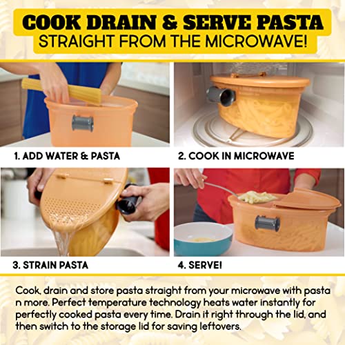 Emson Pasta N More Microwave Cooker with Strainer, All in 1 Microwave Pasta Cooker, Microwave Rice Cooker and Microwave Egg Cooker for Quick Cooking, Nonstick, Dishwasher Safe - Image 5