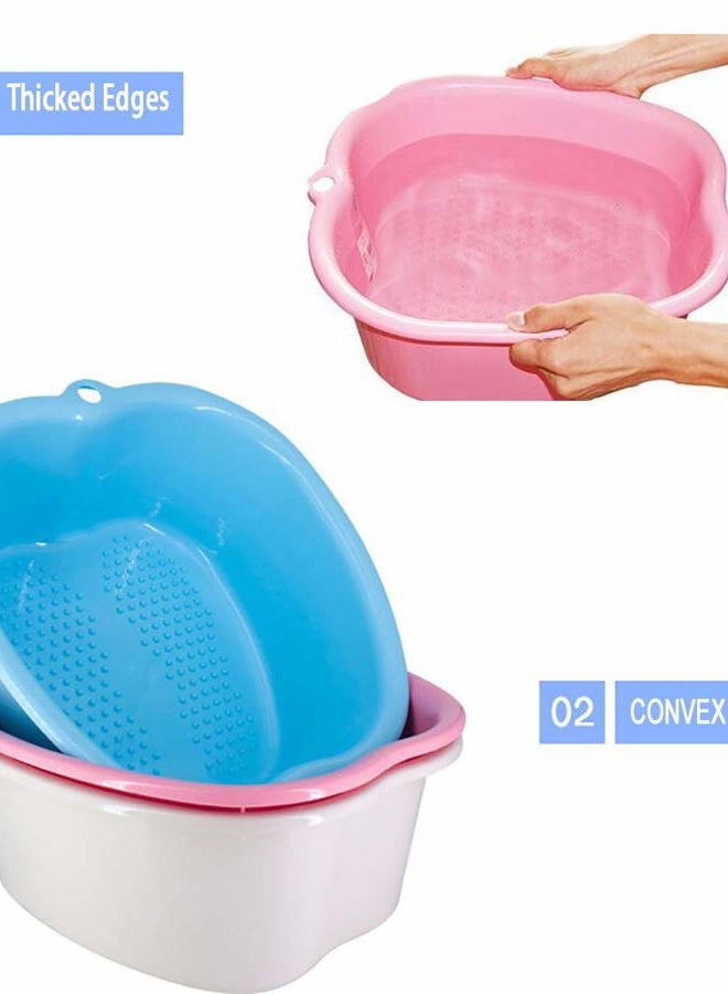 Lemoncy Large Plastic Foot Basin Foot Bath Spa Tub Foot Massage for Soaking Foot,Toe Nails, and Ankles,Pedicure,Improved Sturdy Portable Foot Tub-Blue  - Image 3