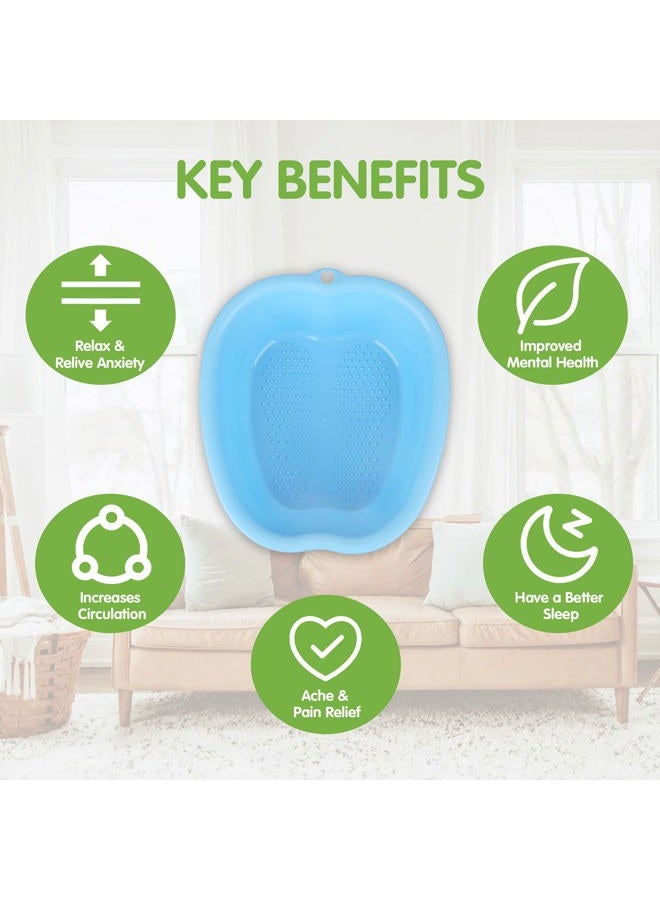 Lemoncy Large Plastic Foot Basin Foot Bath Spa Tub Foot Massage for Soaking Foot,Toe Nails, and Ankles,Pedicure,Improved Sturdy Portable Foot Tub-Blue  - Image 5