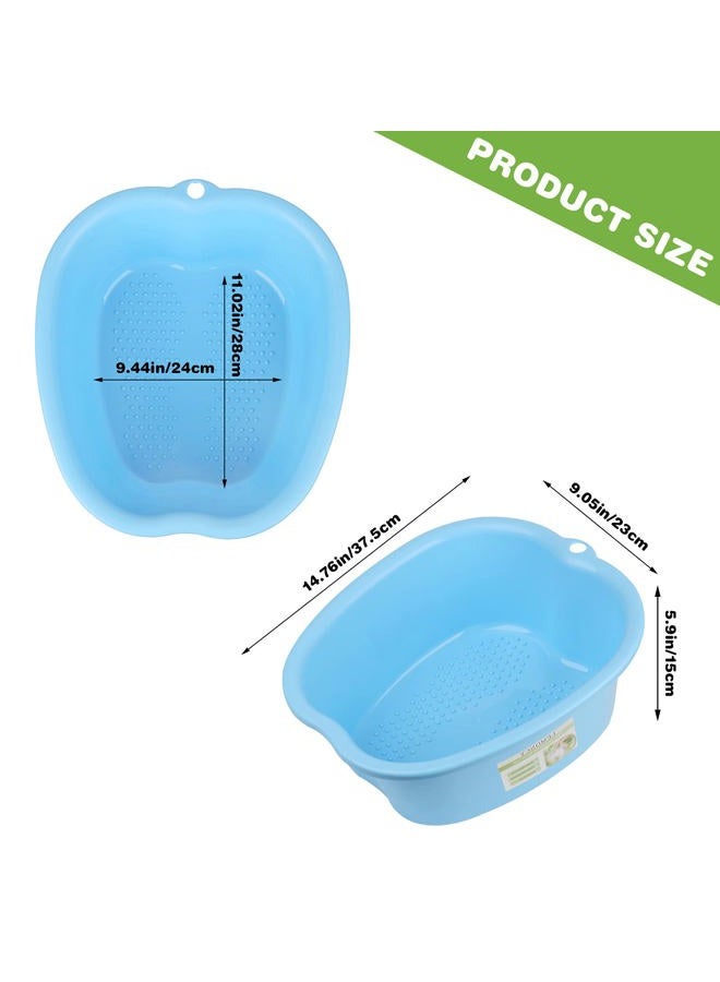 Lemoncy Large Plastic Foot Basin Foot Bath Spa Tub Foot Massage for Soaking Foot,Toe Nails, and Ankles,Pedicure,Improved Sturdy Portable Foot Tub-Blue  - Image 2