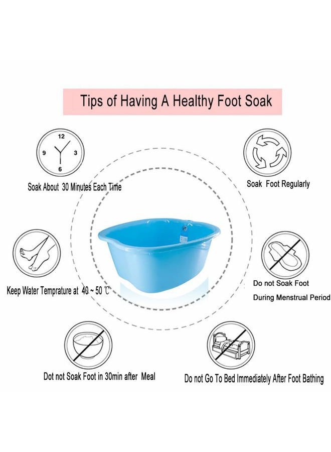 Lemoncy Large Plastic Foot Basin Foot Bath Spa Tub Foot Massage for Soaking Foot,Toe Nails, and Ankles,Pedicure,Improved Sturdy Portable Foot Tub-Blue  - Image 4