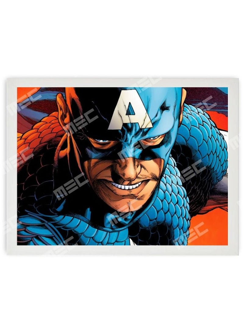 إم إي سي إطار ملصق تصميم كابتن أمريكا 30x40 سم - Image 1