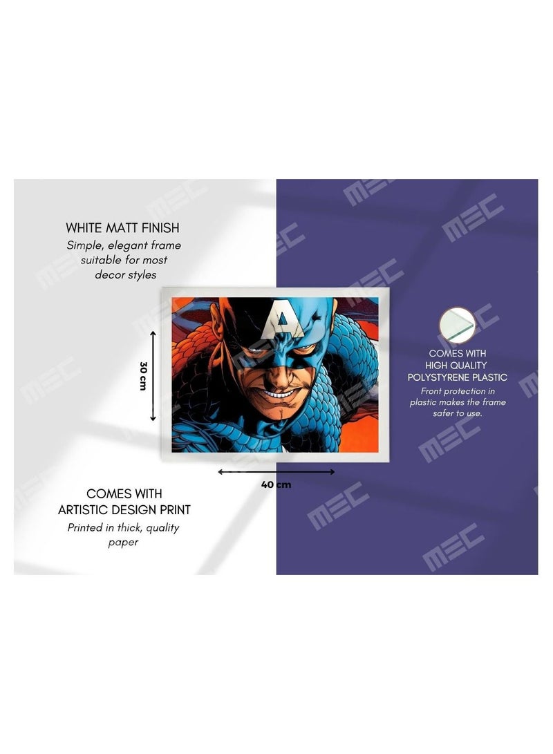 إم إي سي إطار ملصق تصميم كابتن أمريكا 30x40 سم - Image 2