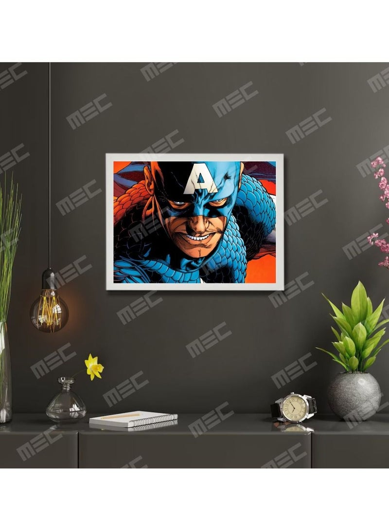 إم إي سي إطار ملصق تصميم كابتن أمريكا 30x40 سم - Image 4