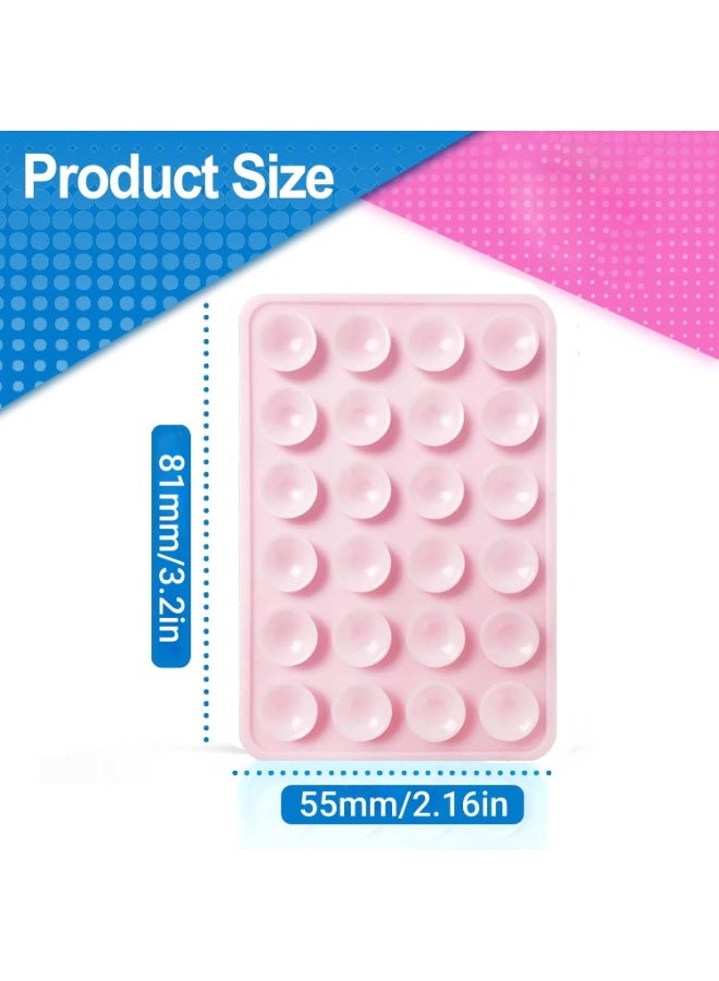2 Pack Silicone Suction Phone Case Mount, Silicon Adhesive Suction Cup Phone Mount, Non Slip Sticky Phone Grip for CellPhone, Strong Grip Holder for Selfies and Videos, Light Pink - Image 2