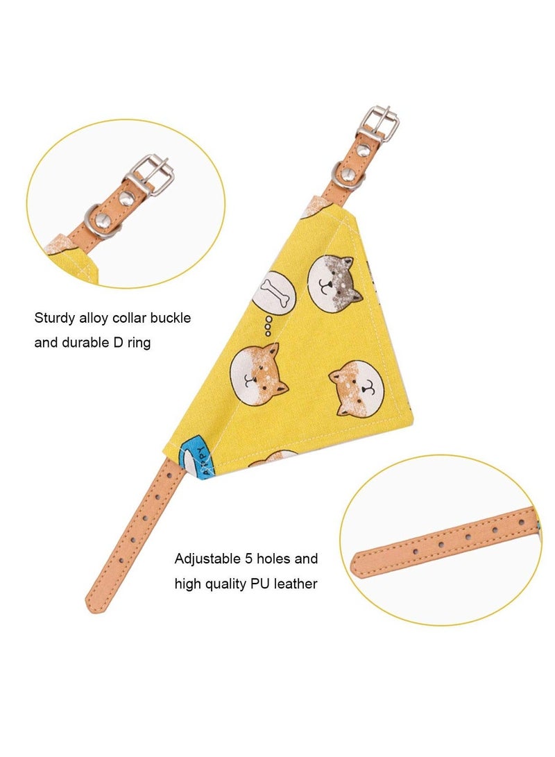 Y&D Dog Collars for Small Dogs, Adjustable Leather Puppy Collar Bandanas, and Cute Style Bandanas Large Dogs（Medium）  - Image 3