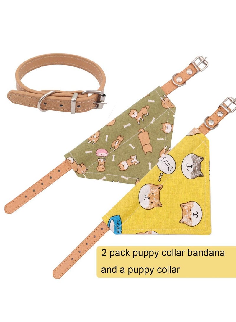 Y&D Dog Collars for Small Dogs, Adjustable Leather Puppy Collar Bandanas, and Cute Style Bandanas Large Dogs（Medium）  - Image 4