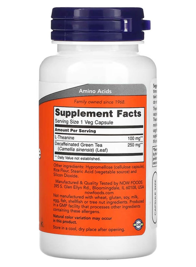 now L-Theanine, 100 mg, 90 Veg Capsules - Image 2