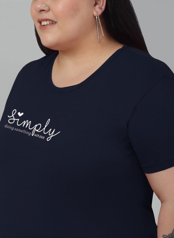 Trend Level Plus Size Typography Printed Drop-Shoulder Sleeves T-shirt - Image 2