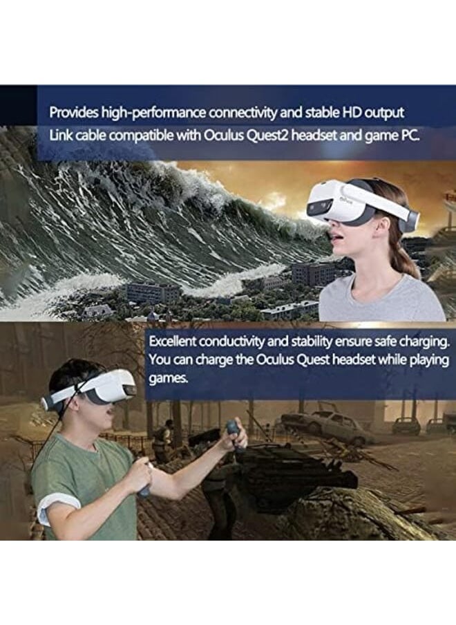 كابل ربط بطول 16 قدم متوافق مع كابل سماعة الرأس Quest 2 USB إلى النوع C Vr لنقل البيانات بسرعة عالية لكابل شحن الكمبيوتر الشخصي Vr وSteamvr لأجهزة Xbox Series XS وXbox 360؟Oculus Quest 2