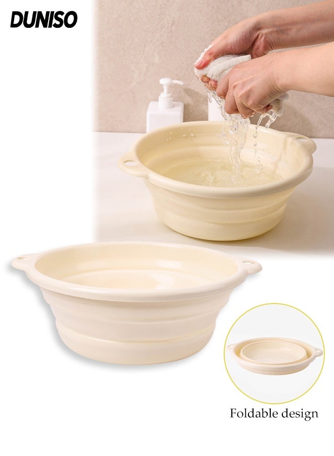 DUNISO Collapsible Wash Basin,Portable Plastic Laundry Tub with Hanging Hole,Space Saving,Drop Resistant and Pressure Resistant,Suitable For Bathroom, Kitchen, Camping, Outdoor - Image 1