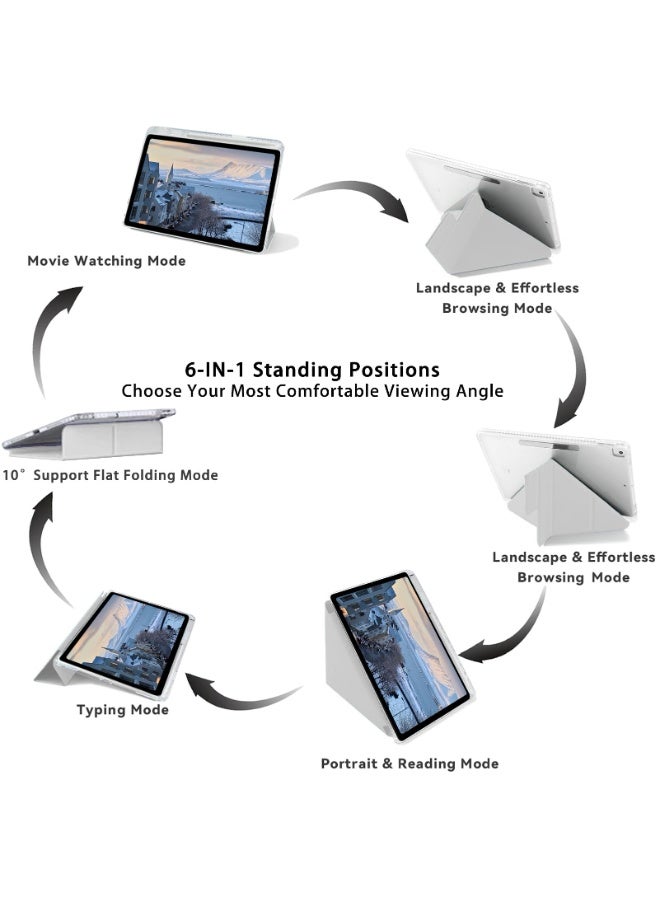 for Honor Pad X9 11.5 بوصة غطاء الحالة, ثلاثي طي تصميم على شكل Y, زاوية متعددة, الجلد غطاء اللوح مع فتحة القلم, تلقائي الاستيقاظ / النوم, رمادي - Image 3
