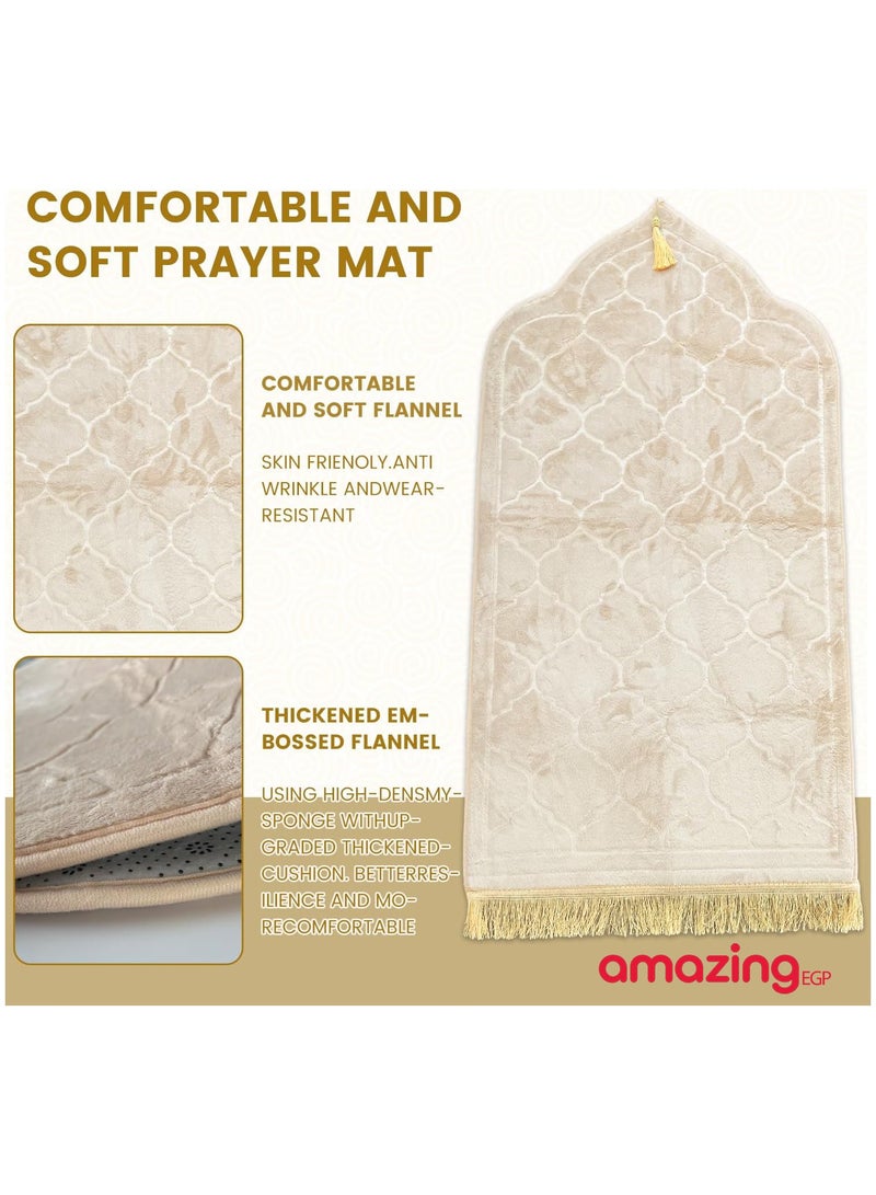amazing.EGP Islamic Prayer Rug for Islamic Prayer, Great Ramadan Gift for Muslim Men and Women, Portable Prayer Rug, Turkish Prayer Rug, Large Thick Quilted Prayer Rug Islamic Prayer Rug Velvet Rug  - Image 5
