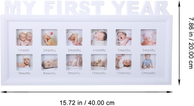 إطار صورة سجل الن��و من Yardwe، إطار تذكاري للسنة الأولى للأولاد، حامل ذكريات صغير الحجم للمعالم والذكرى السنوية الأولى - Image 2