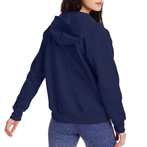 Hanes womens Ecosmart Full-zip Hoodie Sweatshirt Warm Up or Track Jacket, Navy, XX-Large US - Image 3