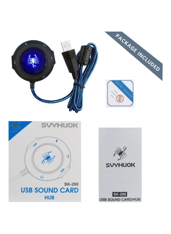 ماركة غير محددة محول بطاقة صوت خارجية USB Hub 7.1 مع واجهة 3.5 مم للتوصيل والتشغيل لنظام Windows Mac وميكروفون وسماعة رأس PS4 والكمبيوتر المحمول وسطح المكتب  - Image 5