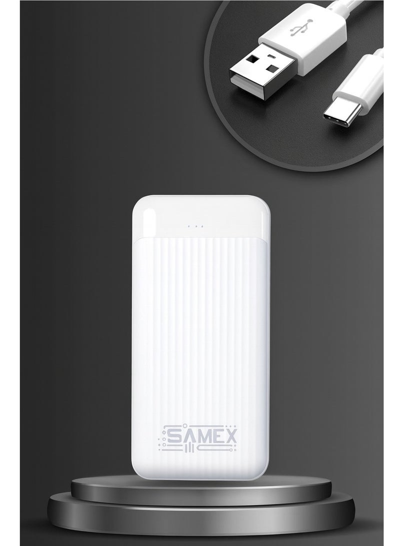 30,000mAh Portable Power Bank with 2 USB Outputs (5V+2.1A) and Type-C Output (5V+2.1A) – Simultaneously Charge Smartphones, Tablets, Gaming Devices, Bluetooth Gadgets, and More – Compact and Travel-Friendly Design for On-the-Go Power – white - Image 5