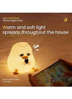 MOCOM Rechargeable Silicone LED Night Light - Duck Touch Lamp, USB Dimming Silicone Animal Lamp, Soft Cartoon Duck Wizard Night Light for Kids, Bedroom Decor, Birthday Gift  - Image 3