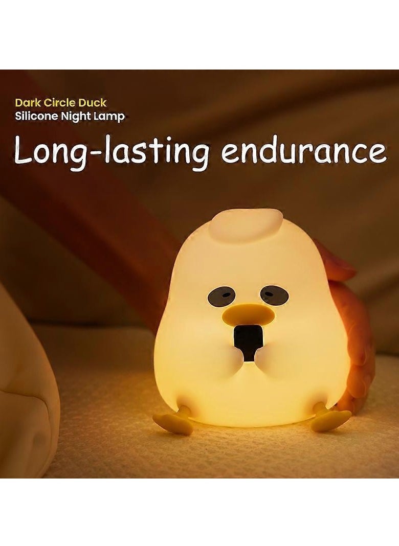 MOCOM Rechargeable Silicone LED Night Light - Duck Touch Lamp, USB Dimming Silicone Animal Lamp, Soft Cartoon Duck Wizard Night Light for Kids, Bedroom Decor, Birthday Gift  - Image 1