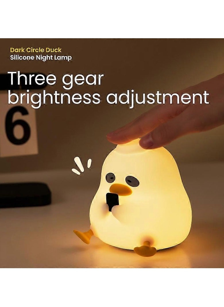 MOCOM Rechargeable Silicone LED Night Light - Duck Touch Lamp, USB Dimming Silicone Animal Lamp, Soft Cartoon Duck Wizard Night Light for Kids, Bedroom Decor, Birthday Gift  - Image 4