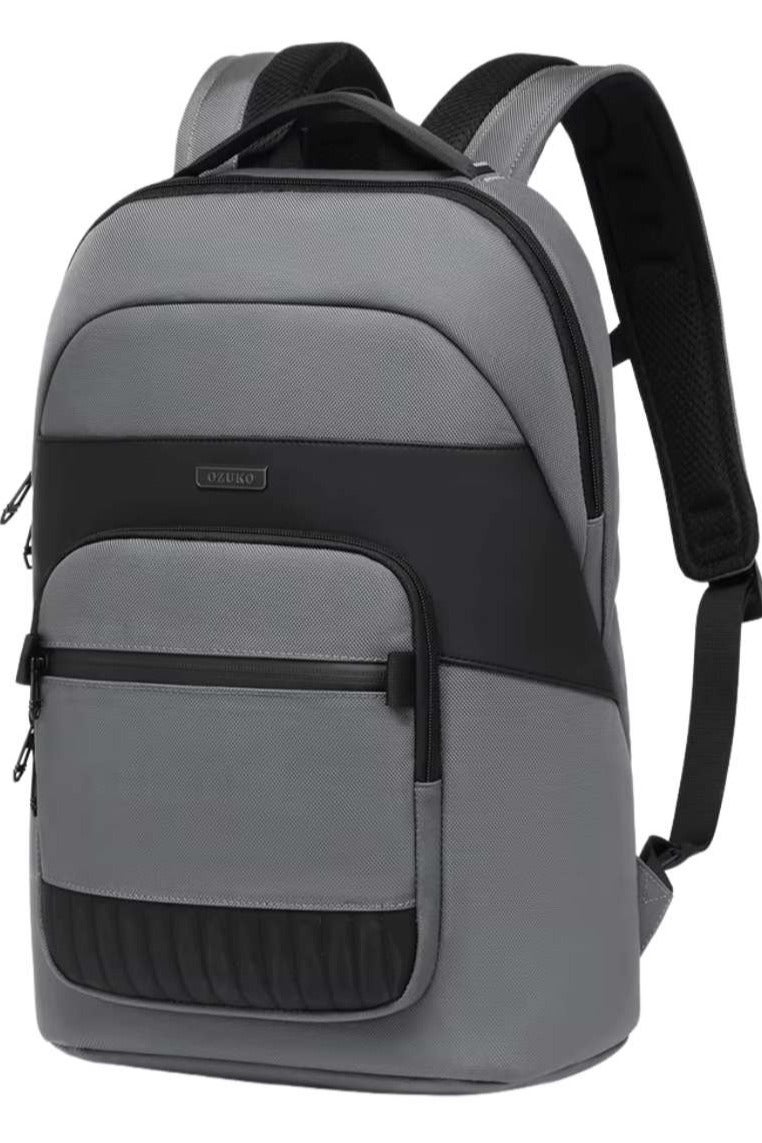أوزوكو 9847 حقيبة ظهر لابتوب للسفر – مقاومة للماء، مزودة بمنفذ USB - لون رمادي - Image 1