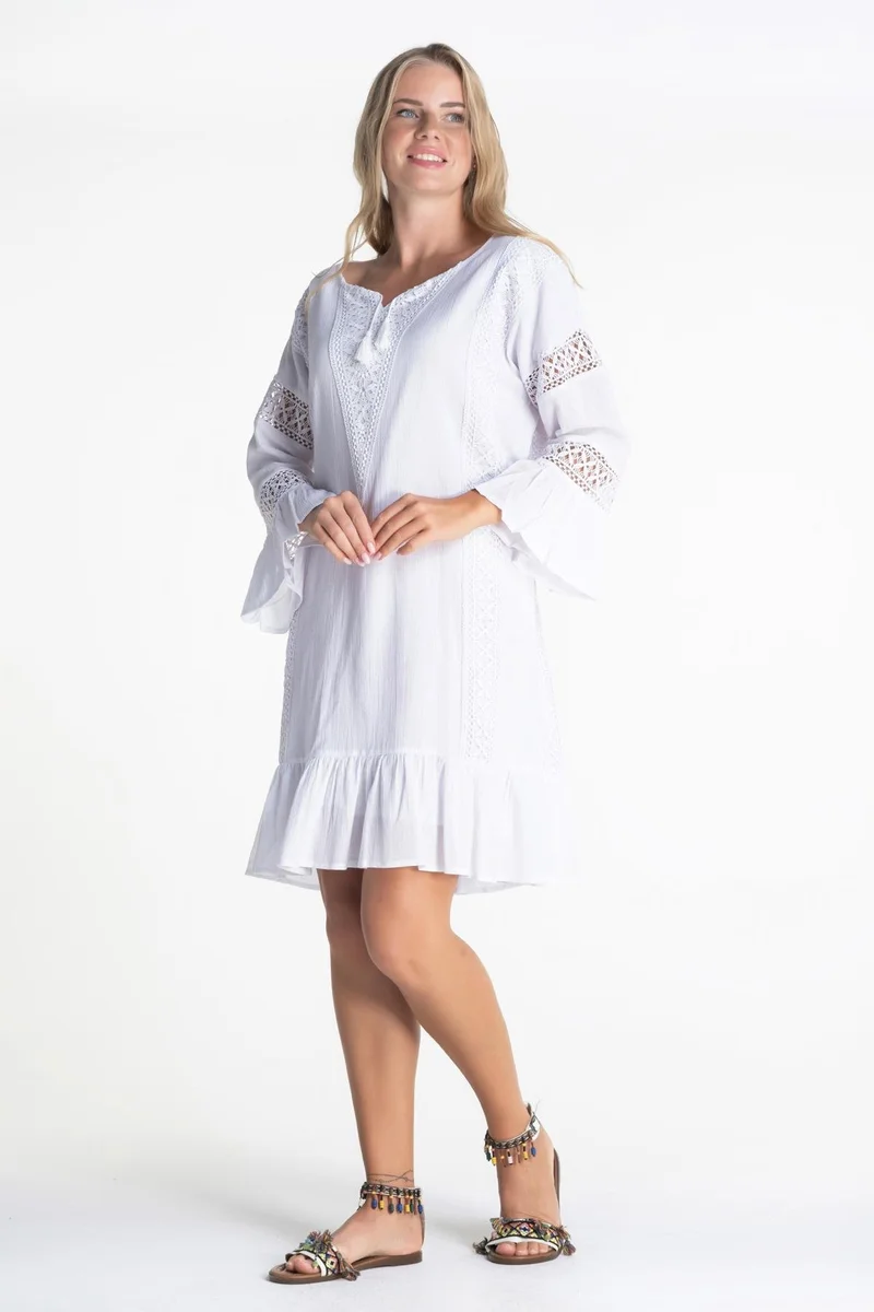 اليش شيل بيزي Lace Trimmed Dress