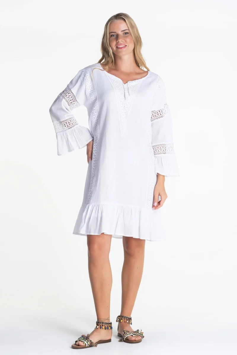 اليش شيل بيزي Lace Trimmed Dress