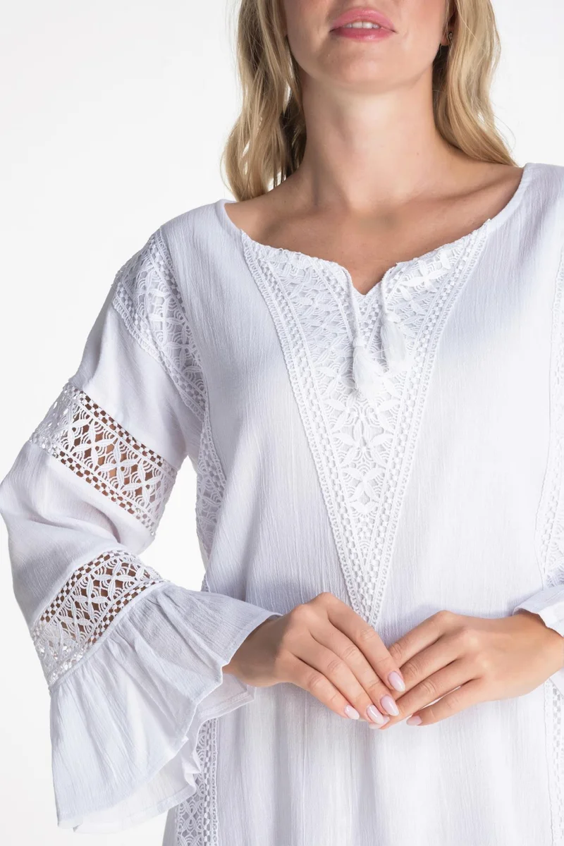 اليش شيل بيزي Lace Trimmed Dress