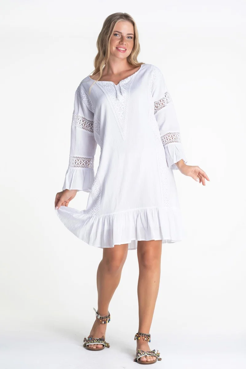 اليش شيل بيزي Lace Trimmed Dress