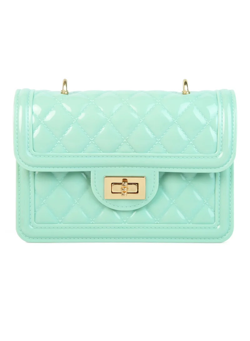 London Rag Mint Jelly Quilted Sling Bag