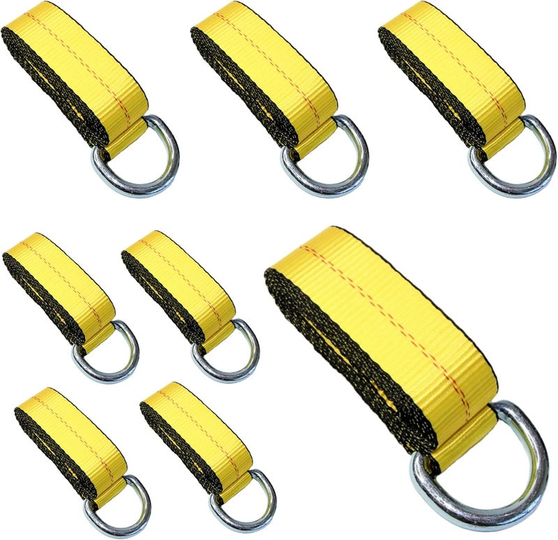 (Pack of 8) 2" X 8 Ft Lasso Strap with D Ring Auto Tie Down