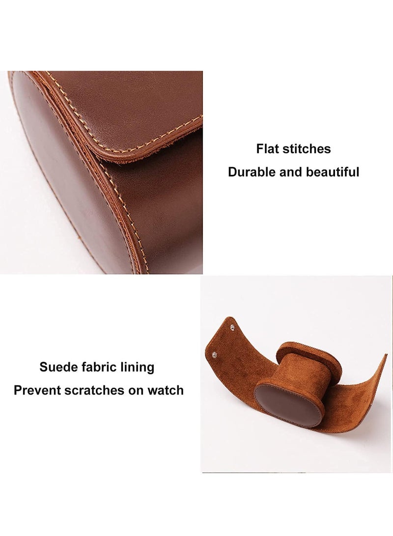 Captaintech Watch Travel Case, Leather Watch Roll with Removable Velvet Pillow, Portable Watch Organizer for Men and Women (1 Slot) - Image 3