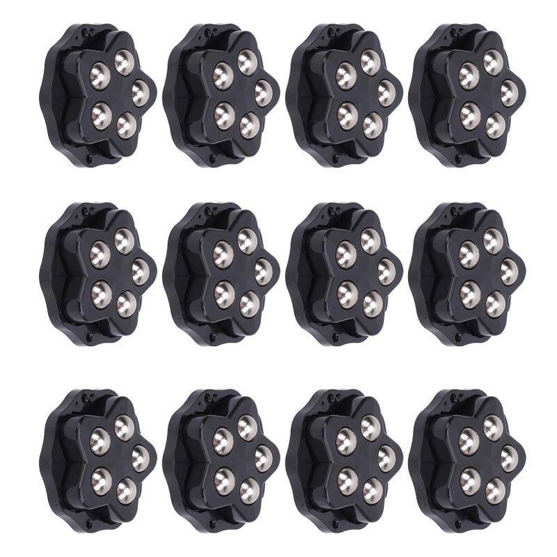 12PCS Self Adhesive Caster Wheels with Brake Pads 360 Degree Rotation Heavy Duty Furniture Casters for Appliances Bookcase Nightstand Planters Black - Image 4