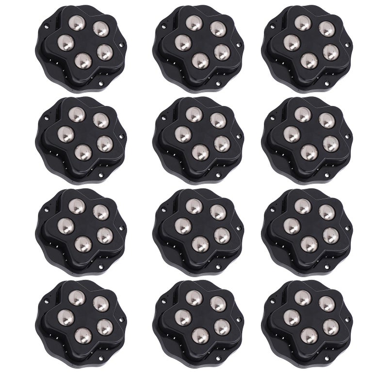 12PCS Self Adhesive Caster Wheels with Brake Pads 360 Degree Rotation Heavy Duty Furniture Casters for Appliances Bookcase Nightstand Planters Black - Image 5