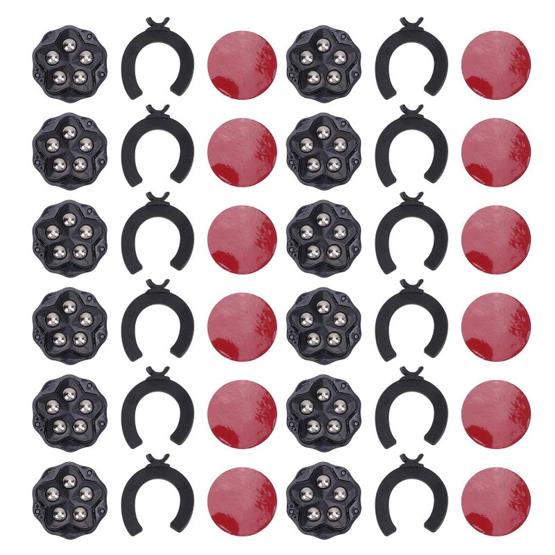 12PCS Self Adhesive Caster Wheels with Brake Pads 360 Degree Rotation Heavy Duty Furniture Casters for Appliances Bookcase Nightstand Planters Black - Image 1