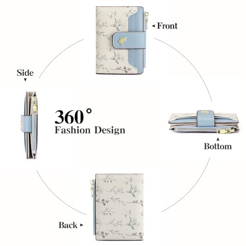 GAEKEAO Small Wallets for Women RFID Blocking Leather Bifold Zipper Pocket Wallet Credit Card Holder with ID Window - Image 4