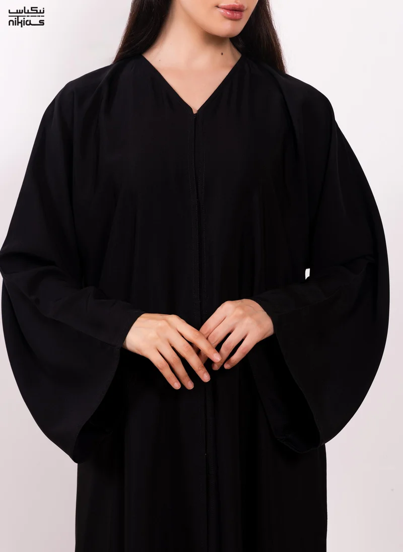 نيكياس عباية نيديا أنيقة سادة بأزرار أمامية كاملة